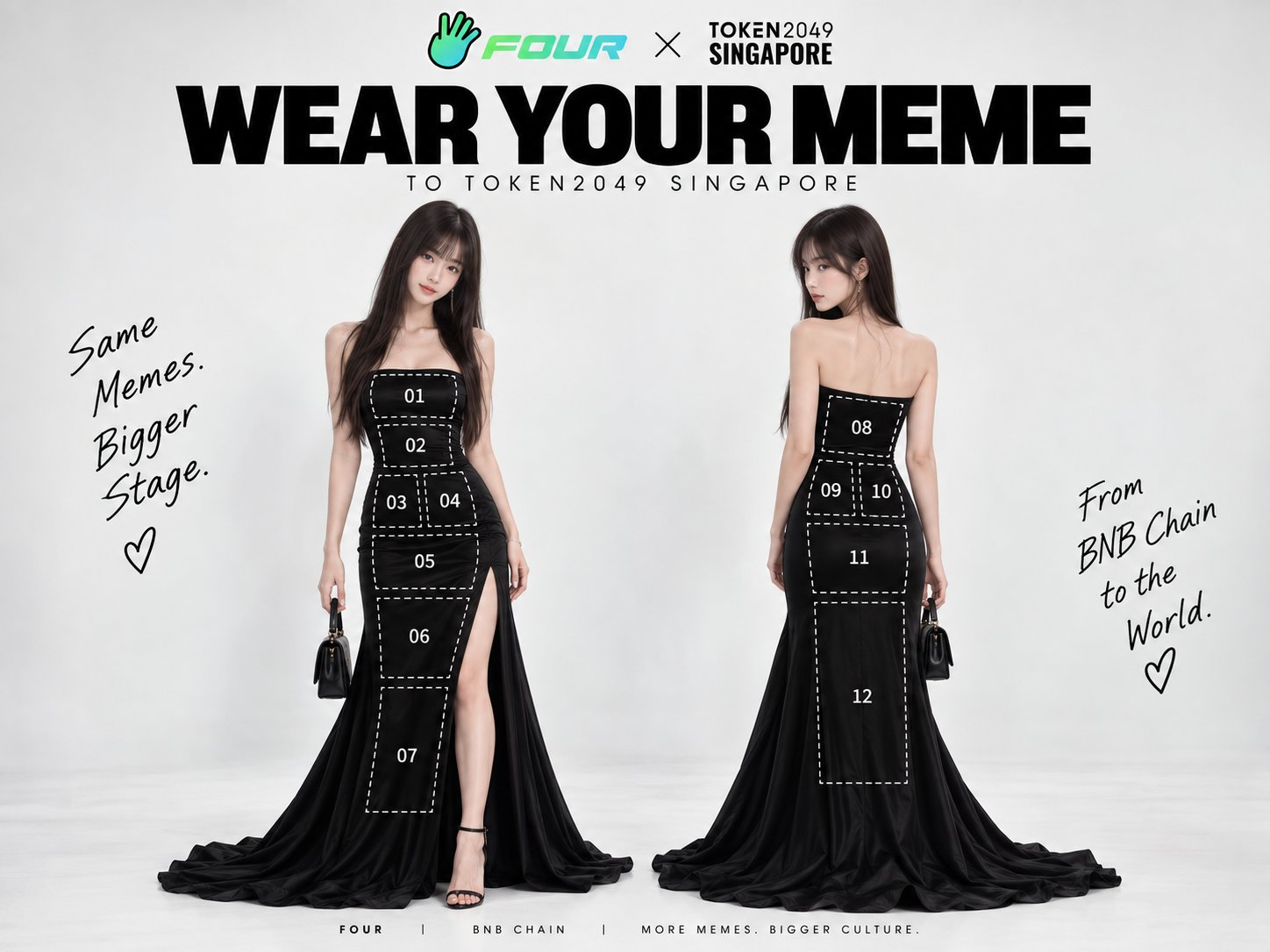 Wear Your Meme 礼服正反面与 12 个社区板块